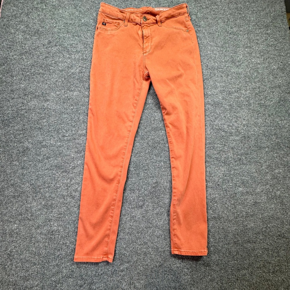 AG Anthropologie Jeans Womens 29 Coral High Rise Abbey Ankle Casual Stretch Slim